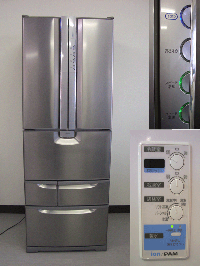 日立 R-SF43WM 6ドア 430L 2007年製 冷凍冷蔵庫 - 家具